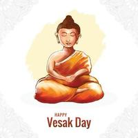 Happy buddha purnima vesak day traditional background vector
