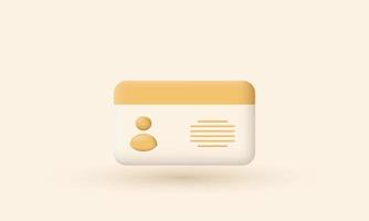 unique 3d realistic cartoon Driver license icon trendy modern style object symbols isolated on background vector