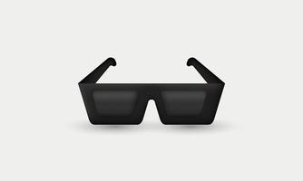 unique 3d realistic black glasses icon modern style object symbols isolated on background vector