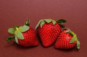 Fresh red strawberries photo