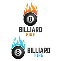 Modern vector flat design simple minimalist logo template of fire billiard vector for brand, emblem, label, badge. Isolated on white background.