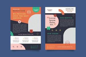 Orange Flat Modern Flyer Business Essential Template Set vector