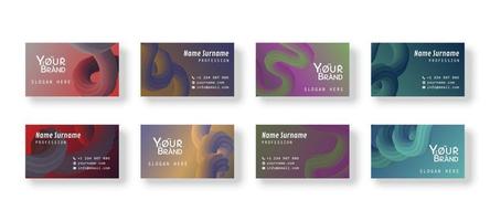 Fluid Colorful Gradient Business Name Card Template Set vector