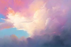 a color pastel of a sky with cloud in the foreground wallpaper photo