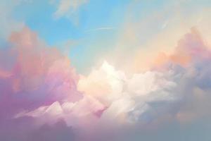 a color pastel of a sky with cloud in the foreground wallpaper photo