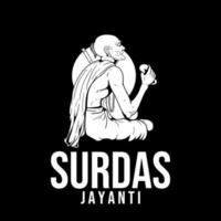 surdas jayanti silhouette vector illustration