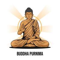 illustration of Lord Buddha in meditation vector