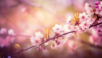 nature background with spring blooming flowers. photo