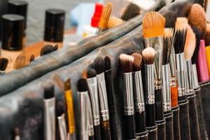 Cosmetics and make-up brushes photo