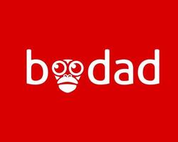 Bodad or bodat monkey letter vector logo design. Great combination of Monkey symbol with letter bodad. Isolated with red background.