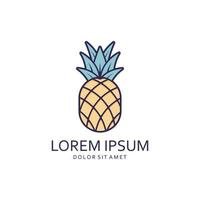 Vector Pineapple Fruit Logo Template. Pineapple Fruit Creative Logo Icon.