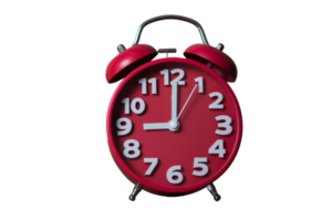 Red clock isolated on a transparent background png