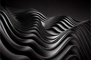 illustration of black wavy abstract layer as panorama background, gain and metal photo