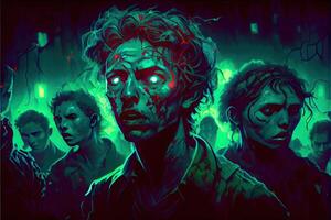 illustration of the fact that the zombies were naturally bioluminescent made the hoards of them oddly beautiful at night photo