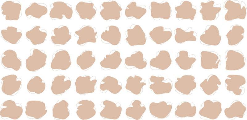Hand Drawn Organic Shapes Liquid and fluid shape Black symbol Set 50