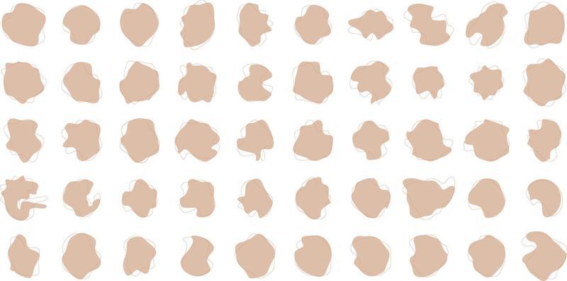 Hand Drawn Organic Shapes Liquid and fluid shape Black symbol Set 50