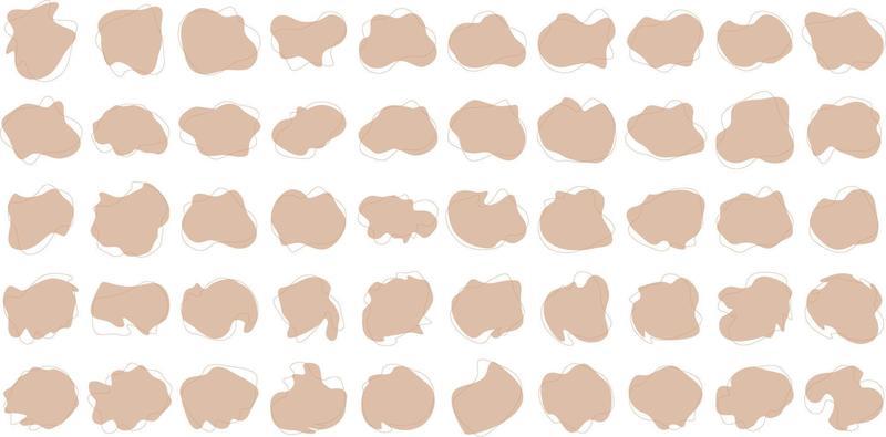 Hand Drawn Organic Shapes Liquid and fluid shape Black symbol Set 50