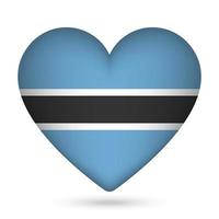 Botswana bandera en corazón forma. vector ilustración.
