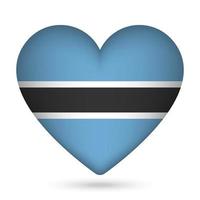 Botswana flag in heart shape. Vector illustration.