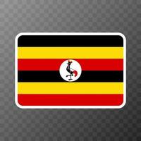 Uganda flag, official colors and proportion. Vector illustration.