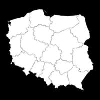 Poland map with provinces. Vector illustration.