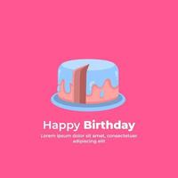 Happy Birthday Flat Invitation Birthday Card vector