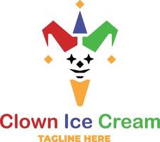 Clown ice cream cone in geometric style vector