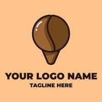 ice cream cones template vector Coffee bean Logo design. Coffee Shop Logotype concept icon