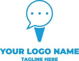 chat ice cream cone icon on white background. Speech bubble symbol for your website design, logo, app, UI, ice cream shop. vector