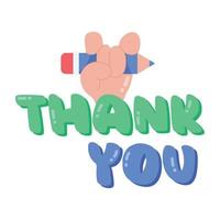 Trendy Thank Lettering vector