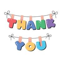 Trendy Thank Banner vector