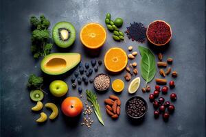 illustration of healthy food clean eating selection photo