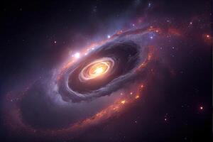 illustration of Milky Way Galaxy colliding with Andromeda Galaxy, universal and outer space photo