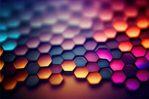 illustration of tilt-shift seamless hexagonal pattern background gradient photo