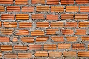 Brown block brick wall background, building wall photo