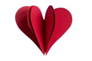 Red paper heart isolated on a transparent background png