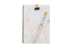 White notebook isolated on a transparent background png