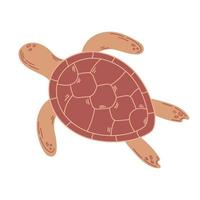 mano dibujado marrón mar Tortuga aislado en blanco antecedentes. vector ilustración para póster, tela, imprimir, textil, envoltorio