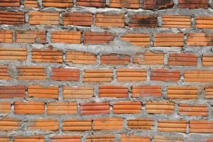 Brown block brick wall background, building wall photo