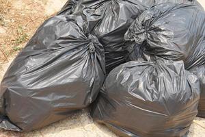 black garbage bags for garbage photo