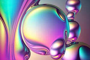 illustration of holographic liquid background. Holographic iridescent backdrop. Pearlescent gradient and foil effect for design prints. Rainbow metal photo
