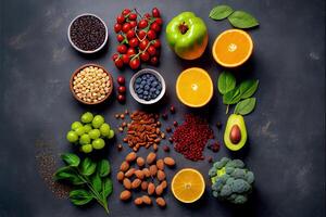 illustration of healthy food clean eating selection photo