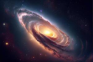 illustration of Milky Way Galaxy colliding with Andromeda Galaxy, universal and outer space photo