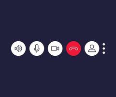 Video call icons for interface. Video call icons set. Vector illustration