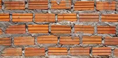 Brown block brick wall background, building wall photo