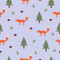 Cute baby pattern with foxes. High quality vector illustration.