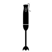 Hand blender flat silhouette vector on white background. Silhouette utensil icon. Set of black and white symbols for kitchen concept, kitchen devices, kitchen appliances, kitchenware