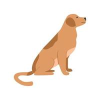 Dog side view vector. Sitting dog colour clip art. Cute dog icon. Cute dog in cartoon style. vector