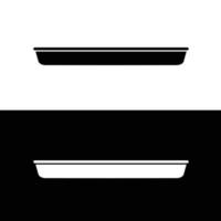 Baking sheet pan silhouette flat vector. Black and white bakeware icon for web. Collection of baking utensils for kitchen concept. Kitchenwares using in a oven. vector