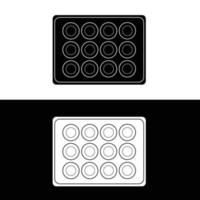 mollete pan silueta plano vector. negro y blanco utensilios para hornear icono para web. colección de horneando utensilios para cocina concepto. utensilios de cocina utilizando en un horno. vector